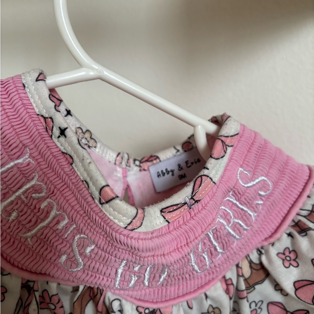 Let's go girls smocked boutique baby outfit